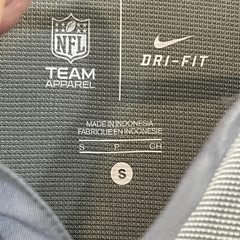 Super Bowl LI Polo Shirt Mens Small Gray NFL Football Nike‎ Dri-FIT Performance